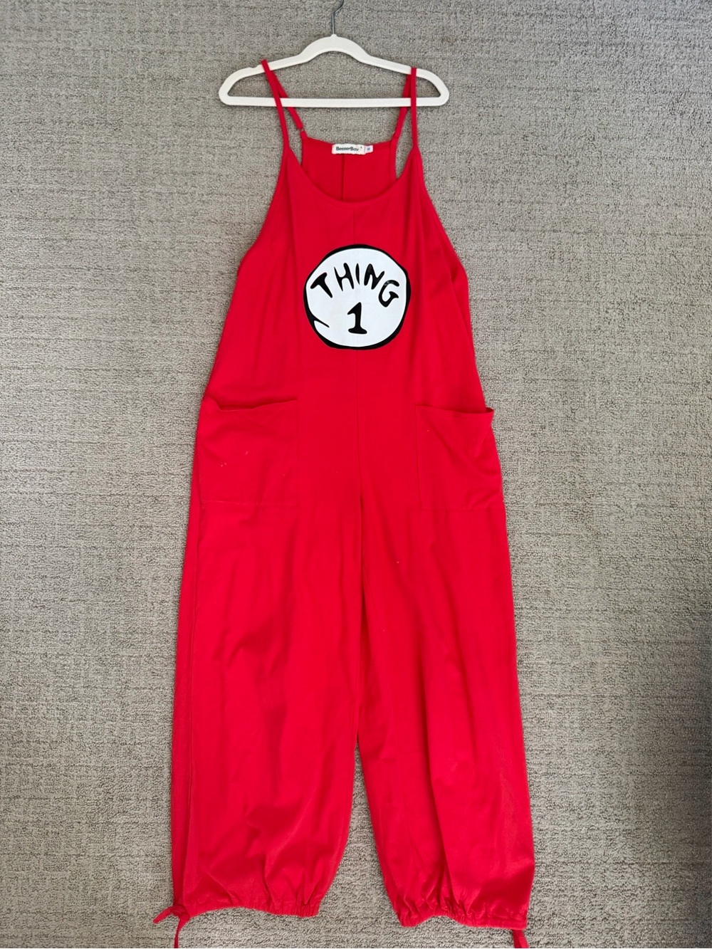 Dr. Seuss Red "Thing 1" Kids One-Piece Romper Halloween Costume Kids Dress Up